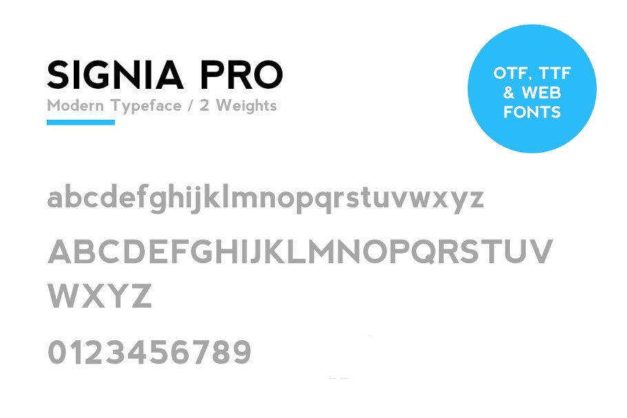Пример шрифта Signia Pro Bold